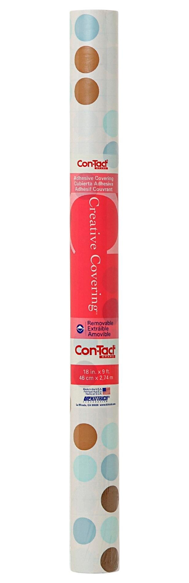 Con-Tact Self-Adhesive Contact Paper, 18 Inches x 9 Feet, Blue Polka Dot, Item Number 2021547